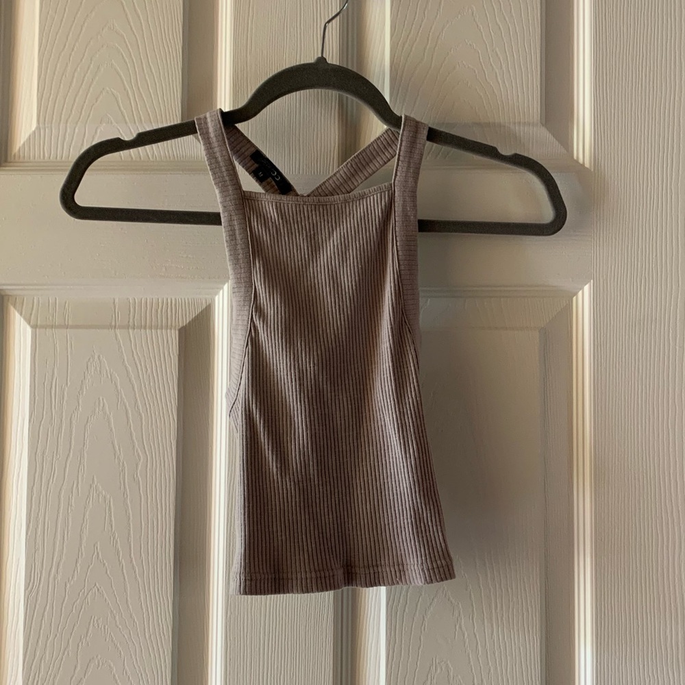 Grey cropped tank top